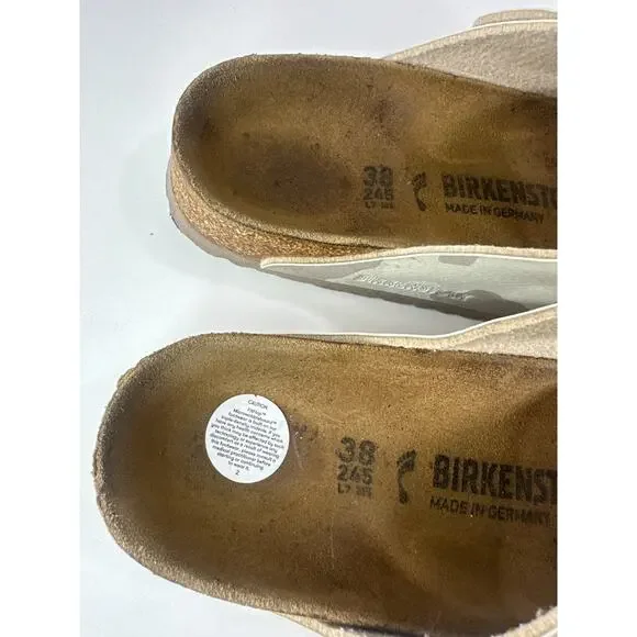 Birkenstock Arizona Slide Sandals 2 Strap Buckle Men's 5 Women's 7 Camo Leather - Picture 6 of 16